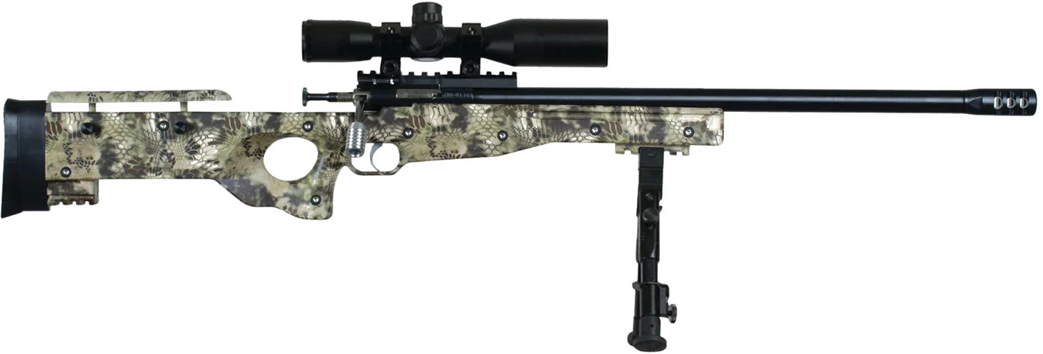 Crickett KSA2151 CPR Complete Package Youth 22 LR 1rd 16.12" Threaded Bull Barrel w/Muzzle Brake, Adjustable Cheek Comb Kryptek Camo Synthetic Stock, Integrated Buttstock & Forend Crickettinny Rails,