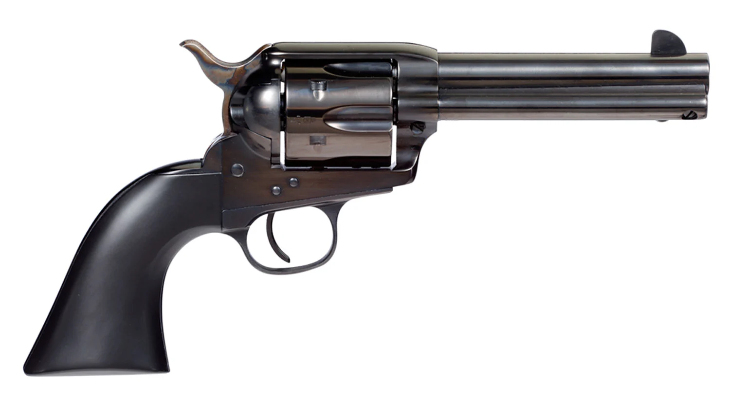 Taylors & Company 555161D Devil Anse 45 Colt (LC) 6rd 4.75" Blued Cylinder & Barrel Color Case Hardened Steel Frame Matte Black Wood Grip (Taylor Tuned)