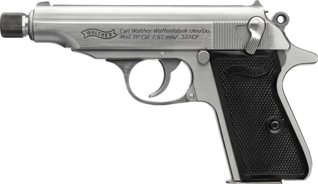 WALTHER PP SD 32ACP PISTOL STAINLESS 3.9" THREADED BARREL 8RD MAGAZINE