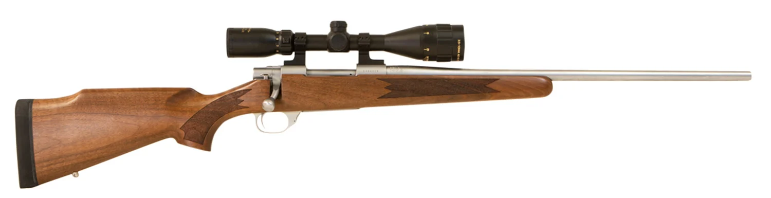 Howa HWH308TS M1500 Standard Hunter 308 Win 5+1 22" Stainless Steel Threaded Barrel, Stainless Steel Receiver, Fixed Walnut Stock, *Scope Not Included*
