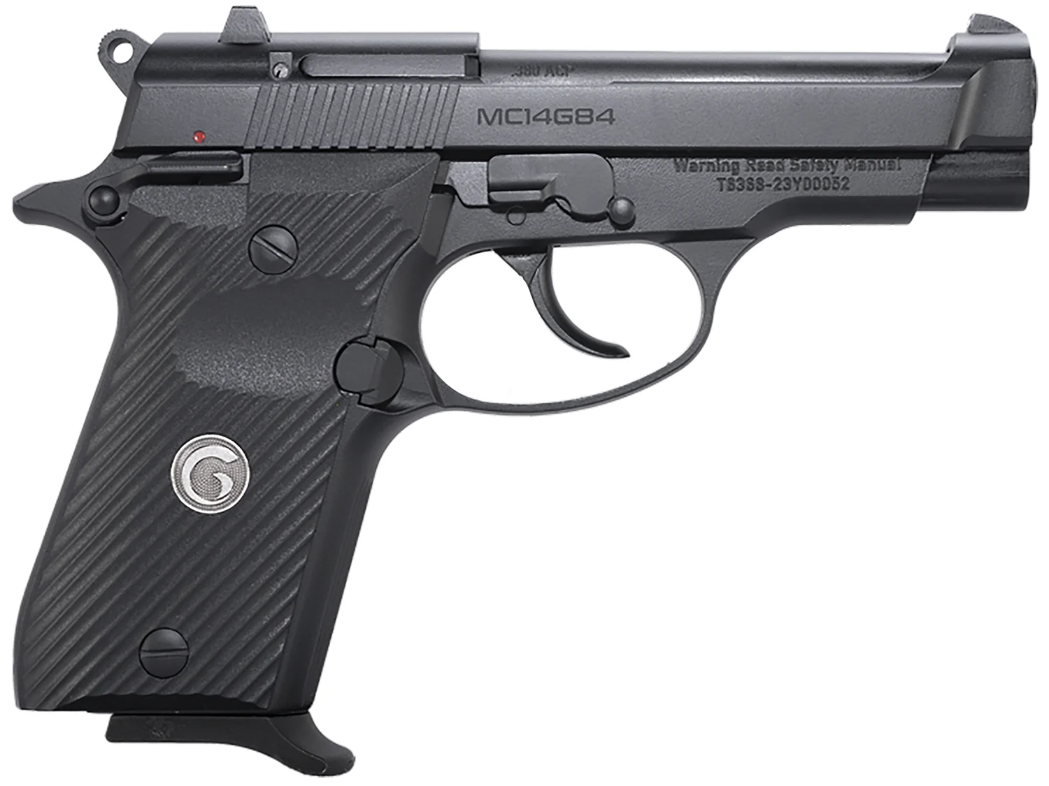 EAA GIRSAN 390825 MC14G84 380 ACP 13+1 3.80" Black Steel Barrel, Black Serrated Steel Slide, Black Aluminum Frame w/Beavertail, Black Polymer Grip