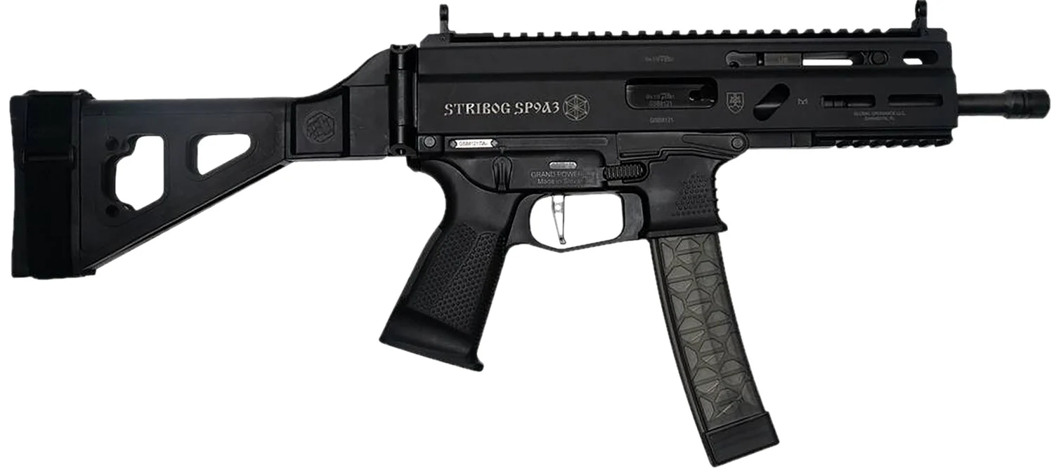 Grand Power 850003223117 Stribog SP9A3 9mm Luger 30+1 Black SB Tactical Brace