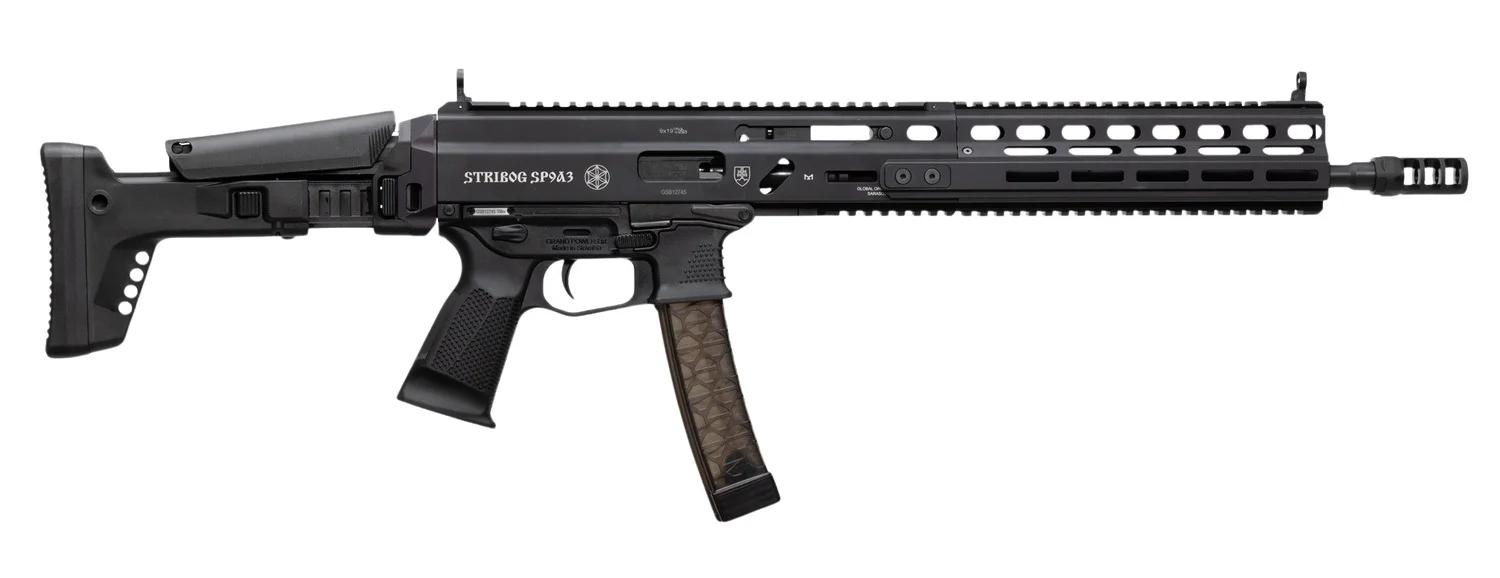 Grand Power 810091158005 Stribog SP9A3 9mm Luger 30+1 16" Black Barrel, Picatinny Rail Receiver & Grip
