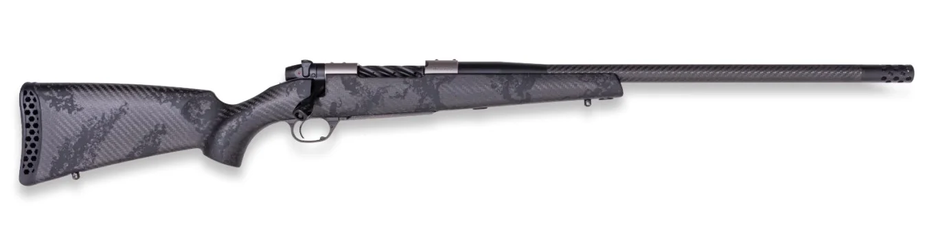 Weatherby MGT01N308NR2B Mark V Backcountry Guide TI 308 Win 4+1 20" Graphite Black Cerakote Fluted Threaded Carbon Barrel, Titanium Drilled & Tapped Receiver, Exposed Carbon w/Carbide Black Accents Fi