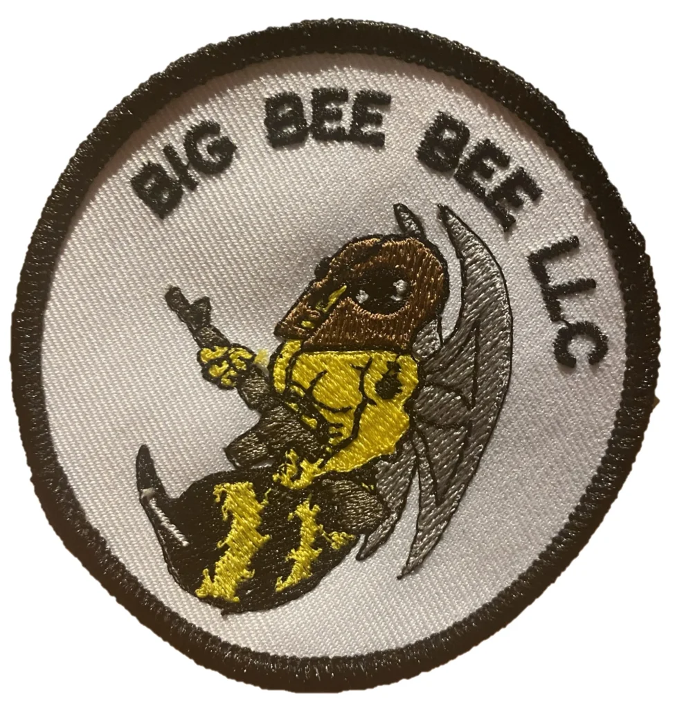 Foxys Embroidery & Vinyl custom patch - Big Bee Bee LLC Logo Patch