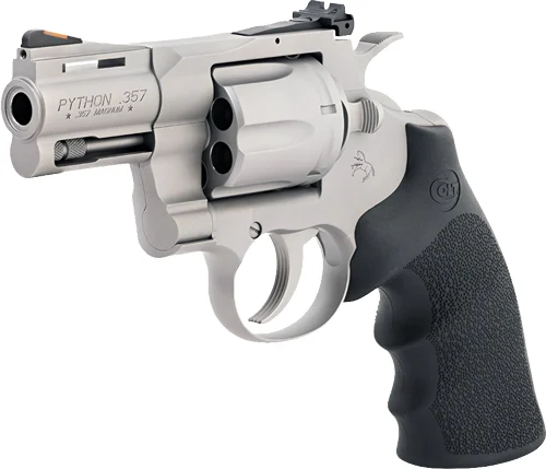 COLT PYTHON 357MAG 3" SS BEAD - BLASTED ADJ SIGHT HOGUE GRIPS