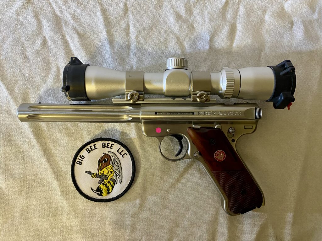 Used Ruger Mark III Hunter .22 LR Pistol w/ Bushnell Trophy XLT 2-6x32 Scope, Weaver Rings & 1 Magazine