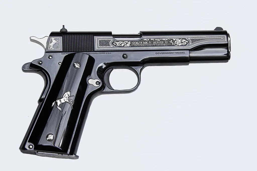 Colt 1911 Oscuro y Plata